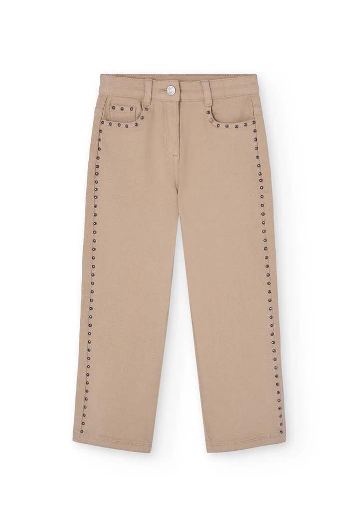 Pantaloni bambina beige