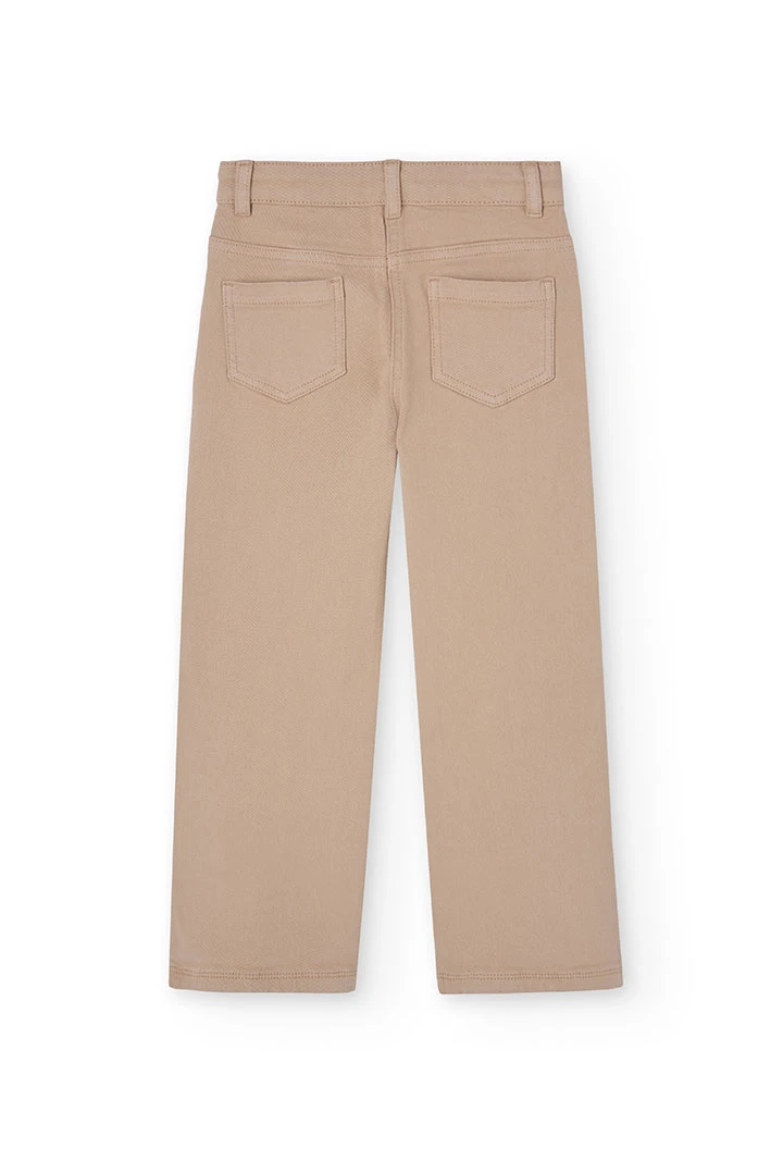 Pantalon fille beige
