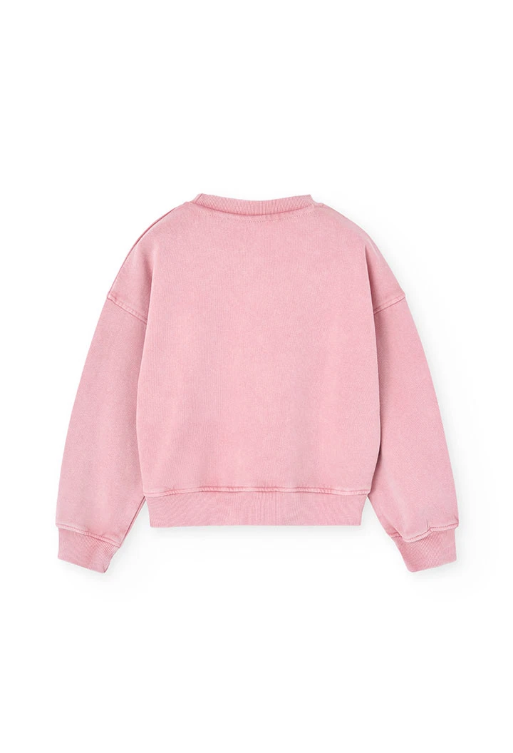 Sweatshirt fille polaire rose