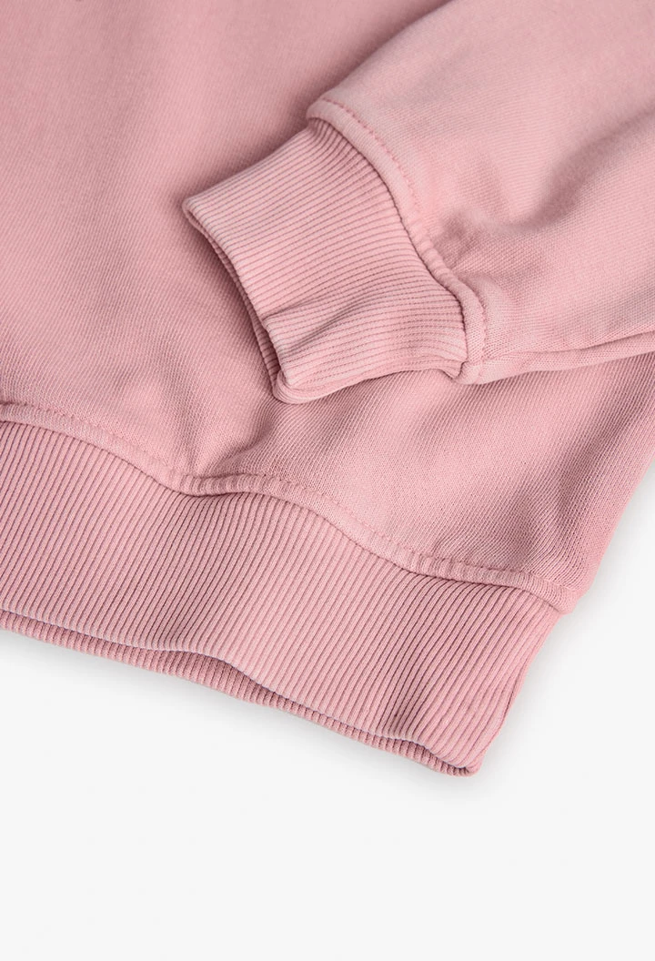 Sweatshirt fille polaire rose