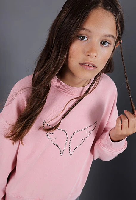 Sweatshirt fille polaire rose