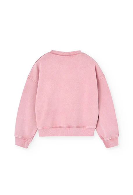Sweatshirt fille polaire rose