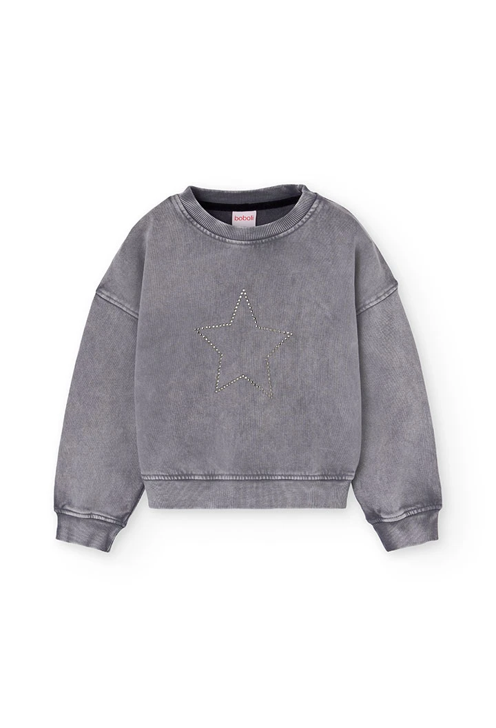 Sweatshirt cinza felpa menina