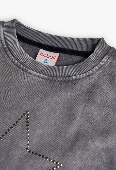 Girl´s grey fleece sweatshirt