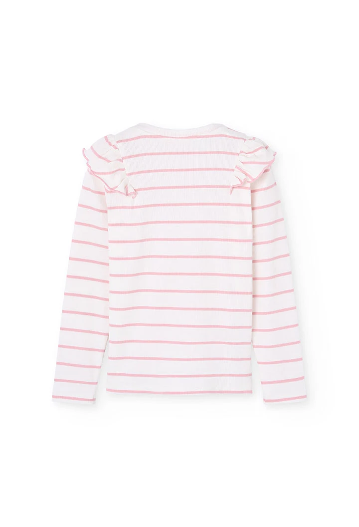 T-shirt fille en maille rose