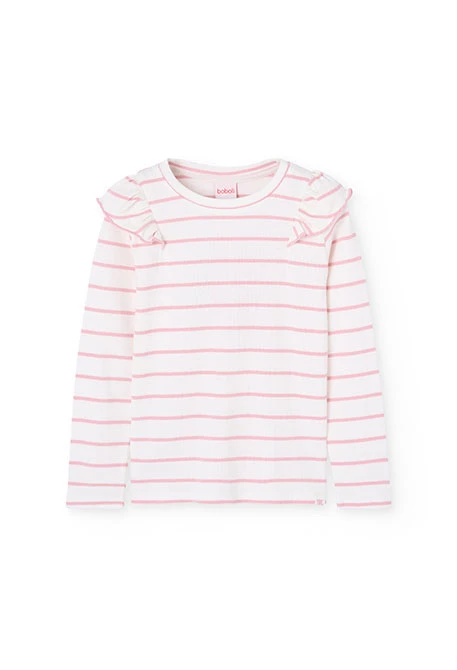 Maglietta bambina in maglia rosa