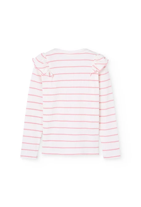 Camiseta niña de punto rosa