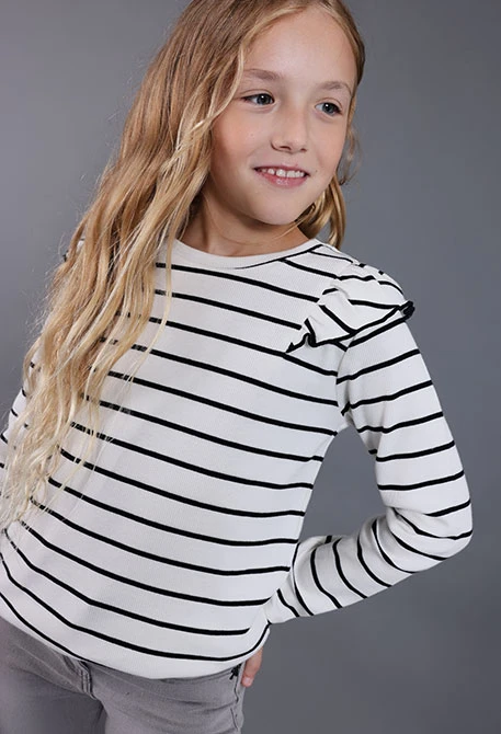 T-shirt fille maille noire