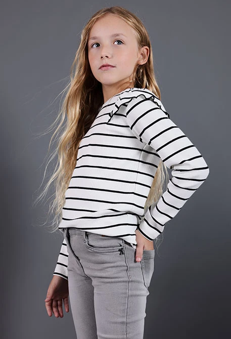 T-shirt fille maille noire