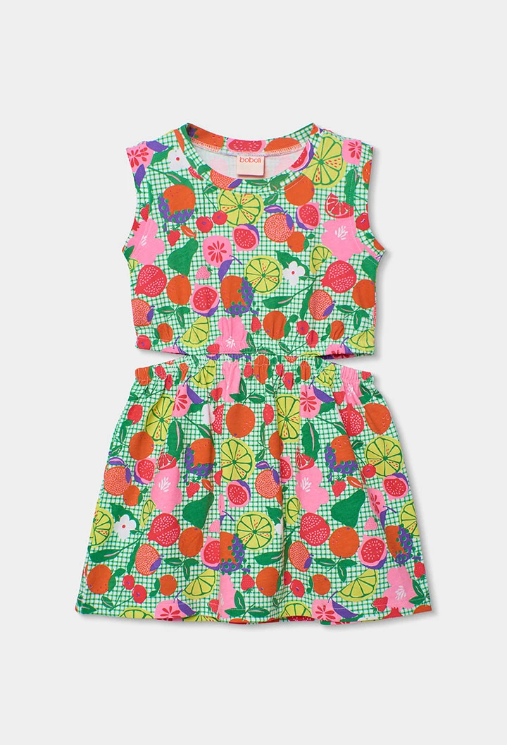 Abito in maglia stampato con frutta