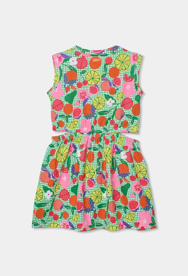 Abito in maglia stampato con frutta