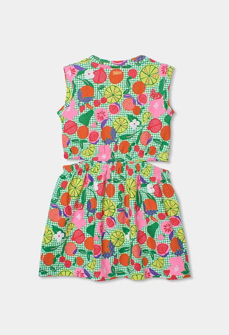 Vestido punto estampado frutas