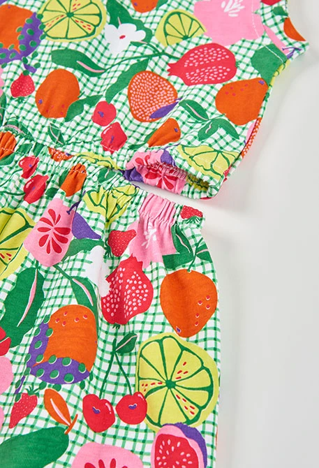 Abito in maglia stampato con frutta