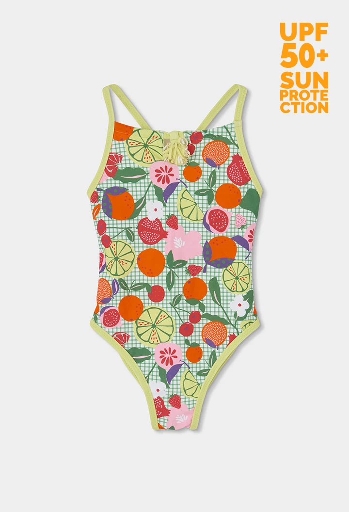 Banyador nena estampat de fruites UPF50+