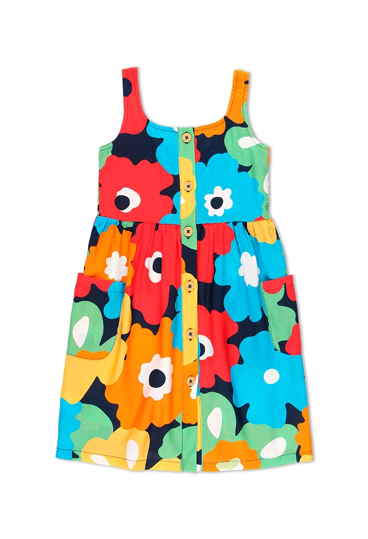 Robe en viscose fleurs pour fille