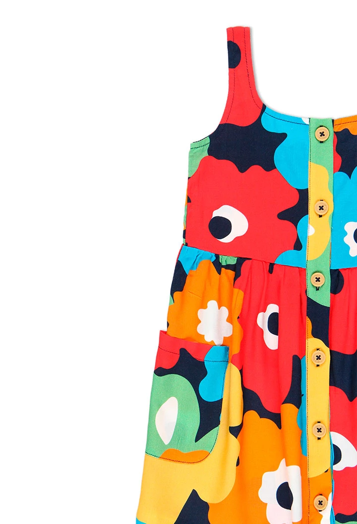 Robe en viscose fleurs pour fille