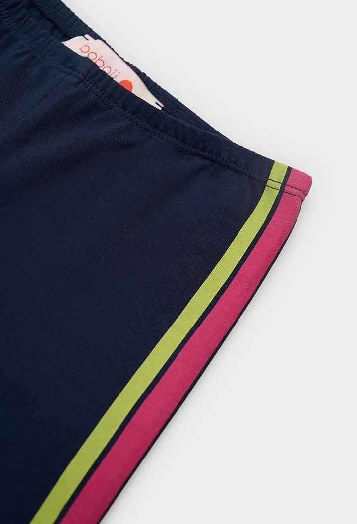 Legging bleu marine avec bande latérale