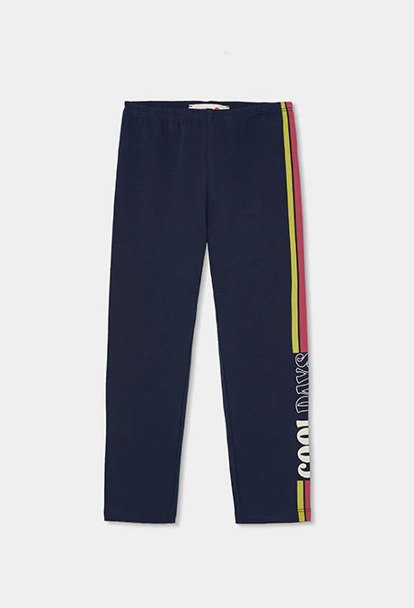 Legging bleu marine avec bande latérale