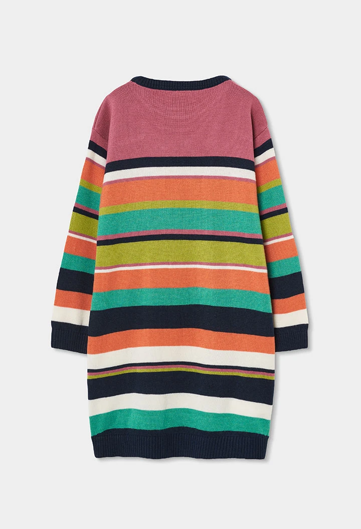 Robe fraise à rayures multicolores