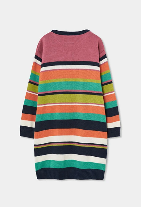Vestido fresa de rayas multicolor