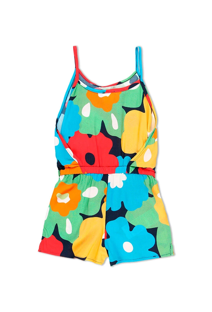 Salopette en viscose fleurs pour fille