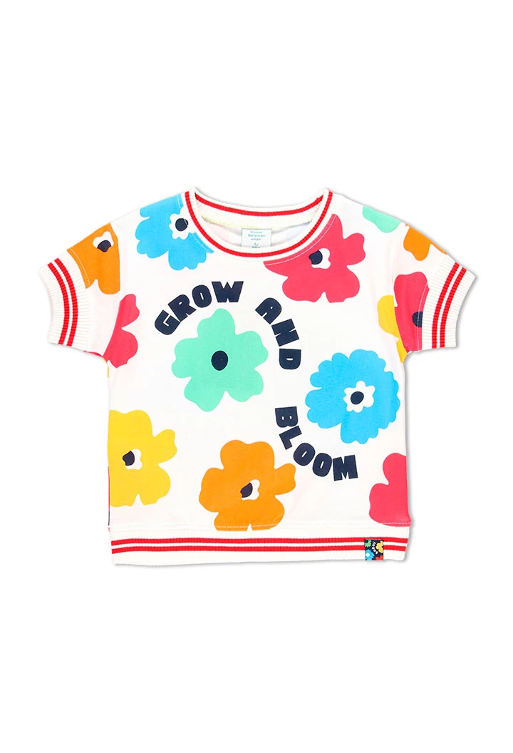 T-Shirt tricot "a fleurs" pour fille