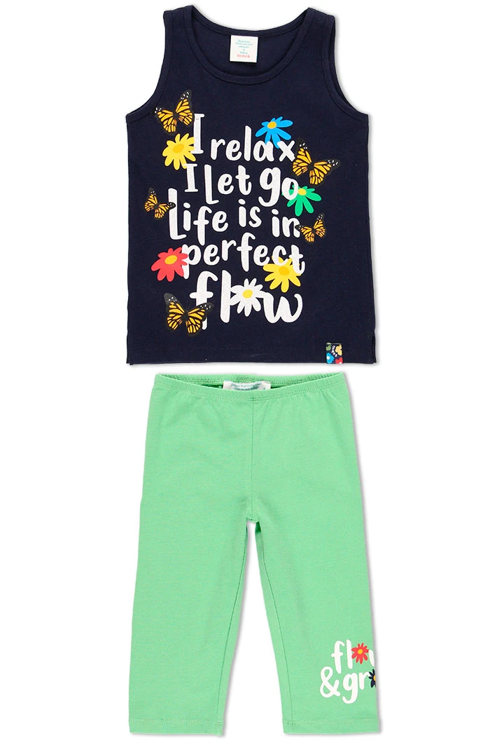 Pack en tricot bi matiere pour fille