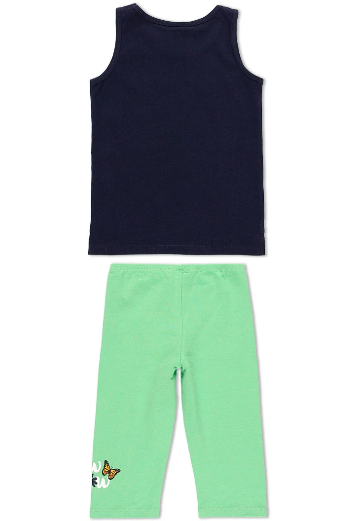 Pack en tricot bi matiere pour fille