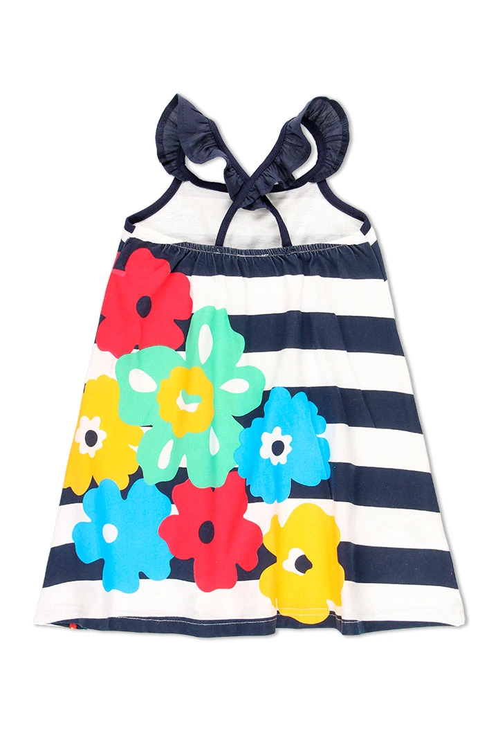 Robe fleurs et rayures pour fille