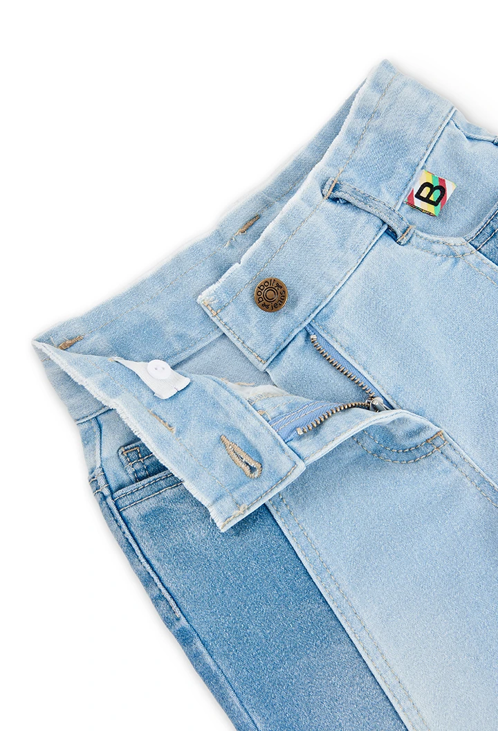 Denim stretch trousers for girl