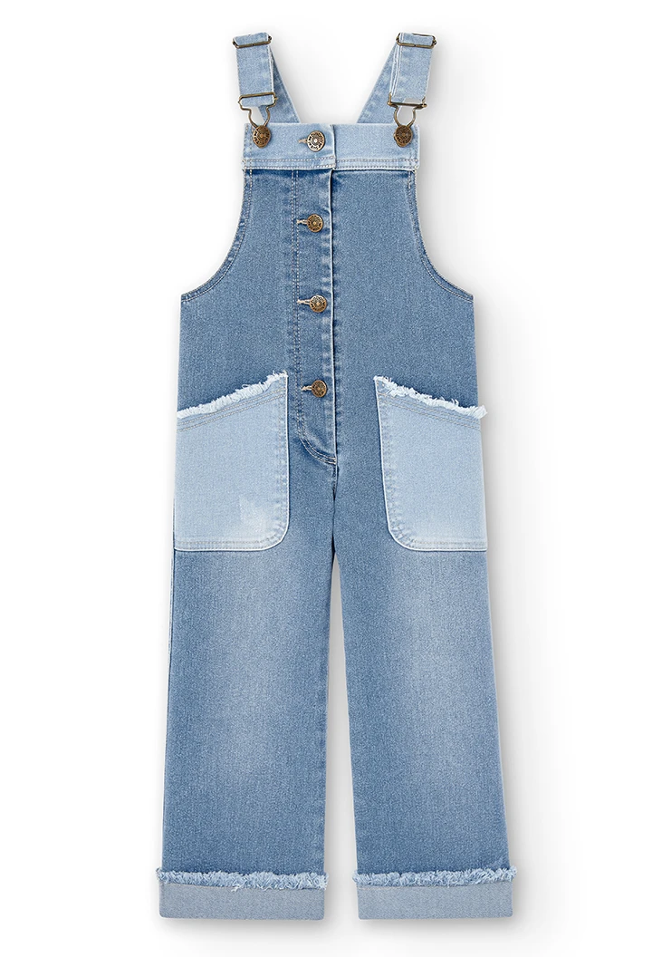 Denim dungarees stretch for girl
