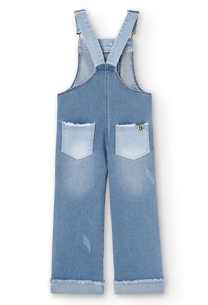 Denim dungarees stretch for girl