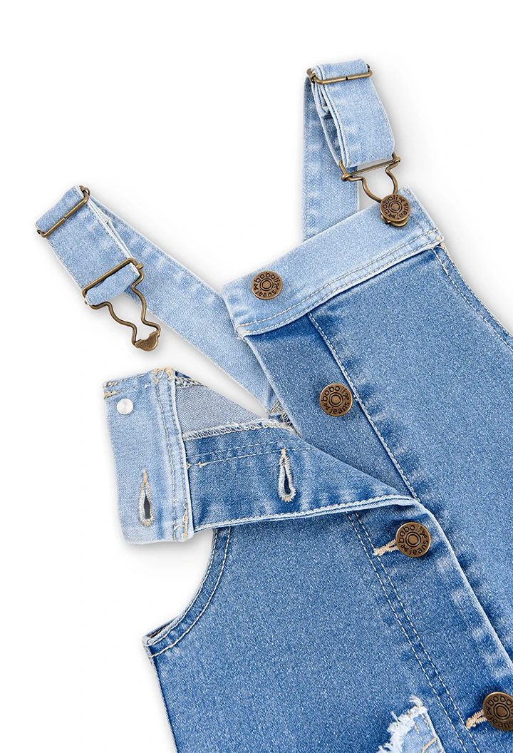 Denim dungarees stretch for girl