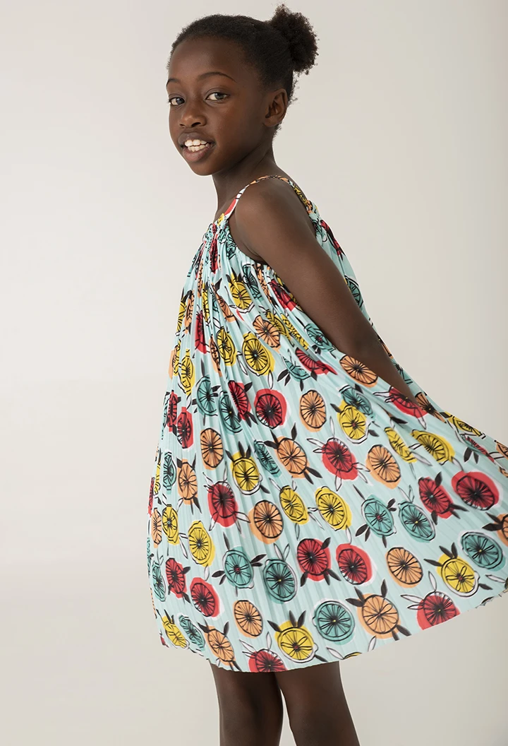 Vestido punto plisado de niña