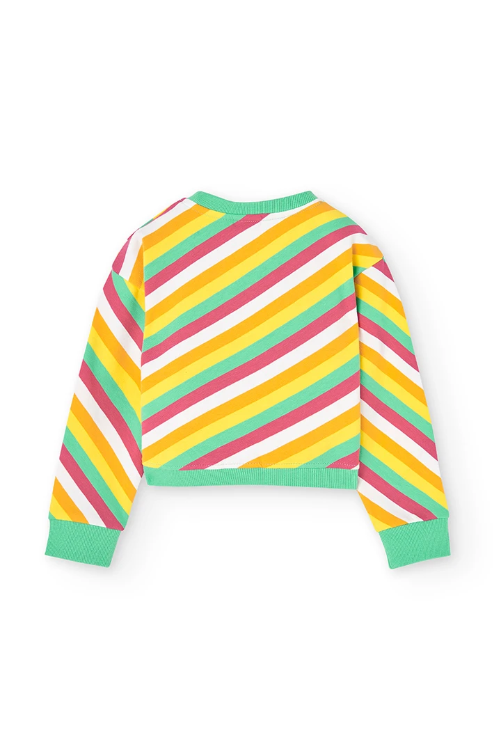 Fleece sweatshirt striped for girl