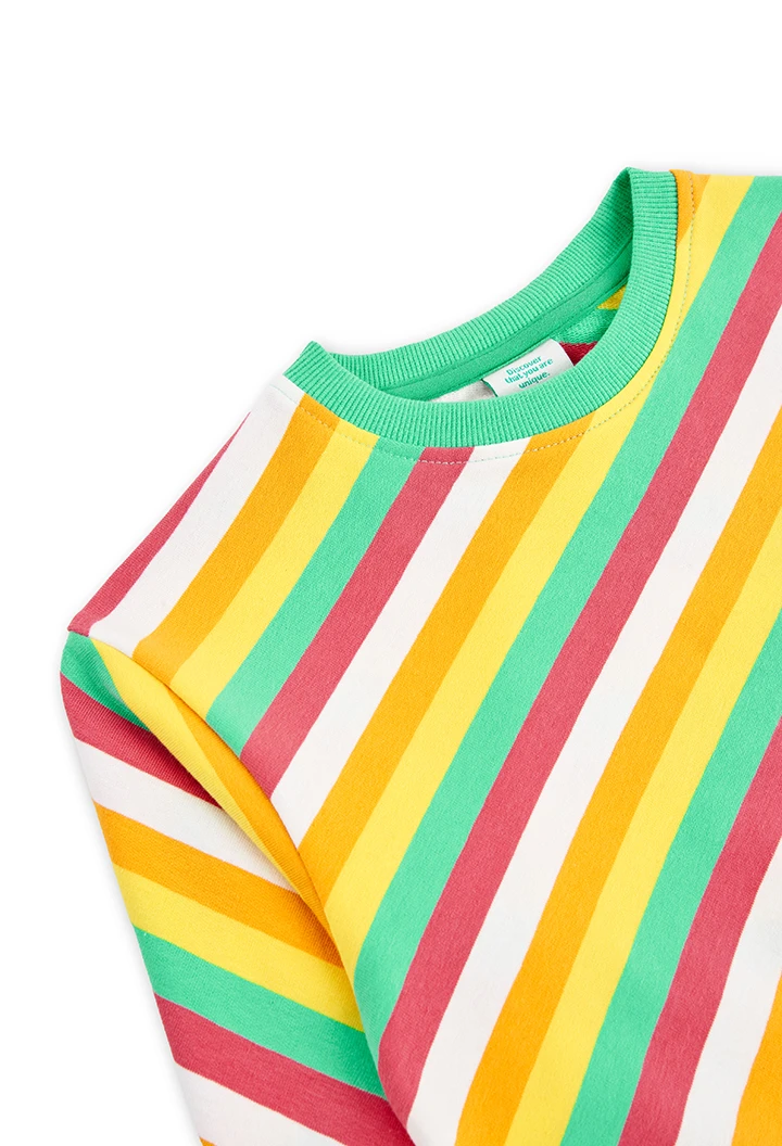 Fleece sweatshirt striped for girl