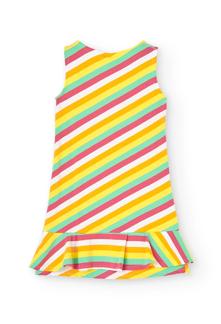 Knit dress striped for girl