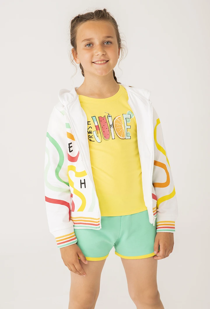 Fleece jacket hooded for girl