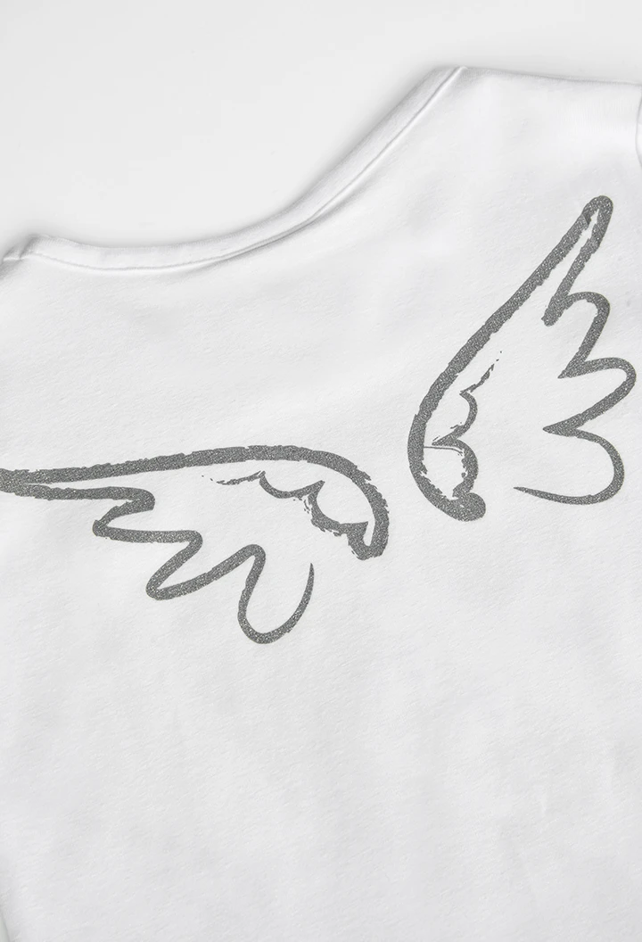 Camiseta malha elástica para menina