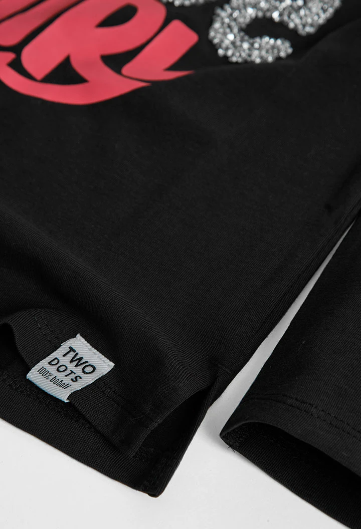 Camiseta malha elástica para menina
