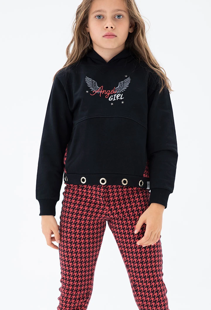 Fleece sweatshirt combined for girl