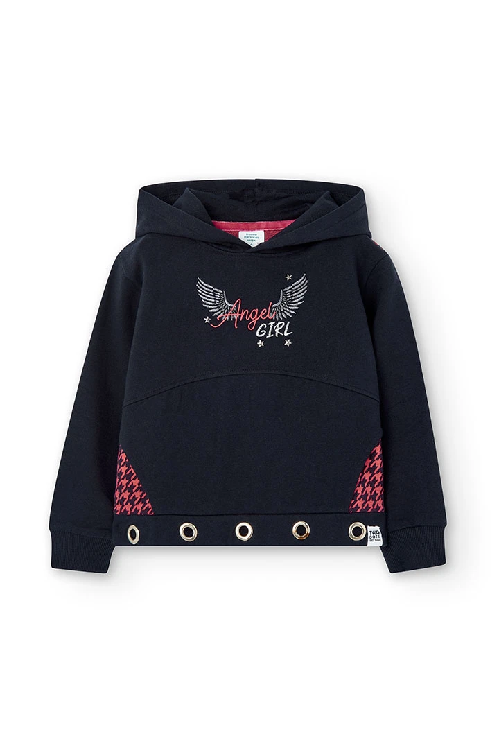 Sweat en molleton bi matiere pour fille