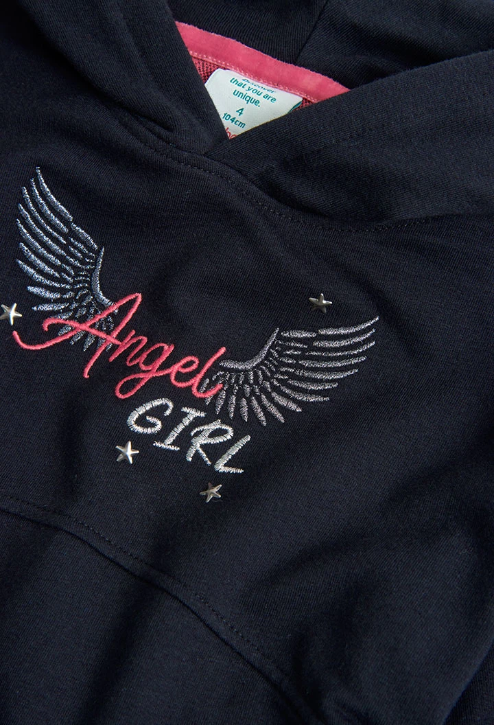 Sweat en molleton bi matiere pour fille
