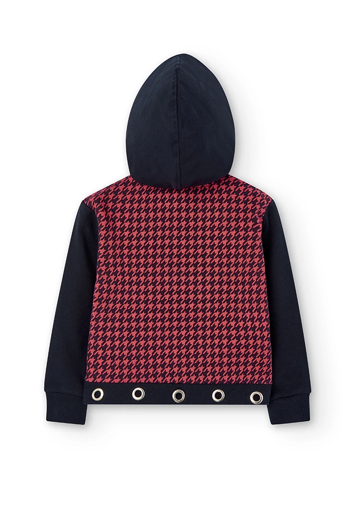 Sweat en molleton bi matiere pour fille