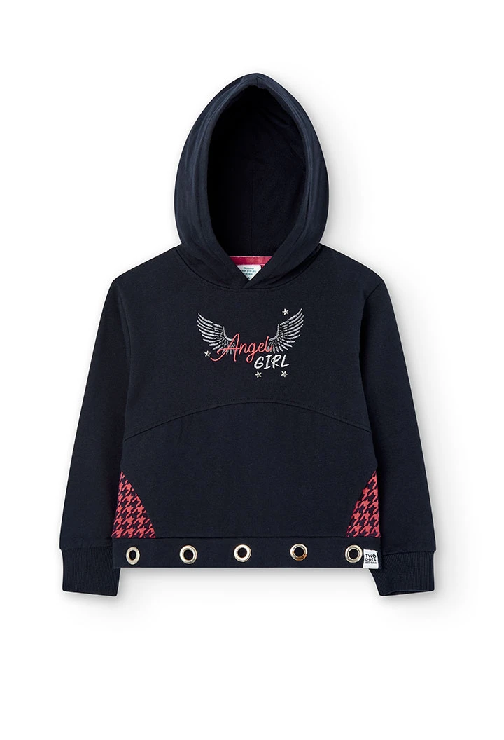 Sweat en molleton bi matiere pour fille