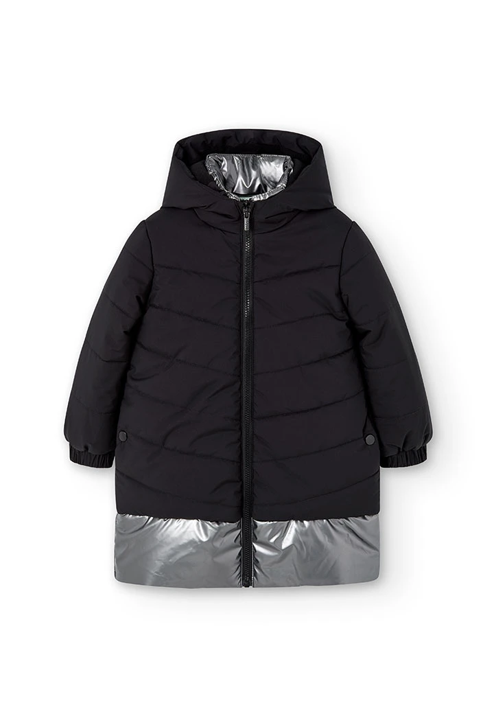 Technical fabric parka for girl