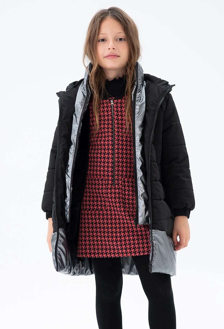 Technical fabric parka for girl