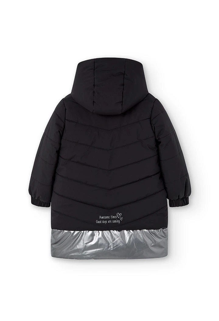 Technical fabric parka for girl