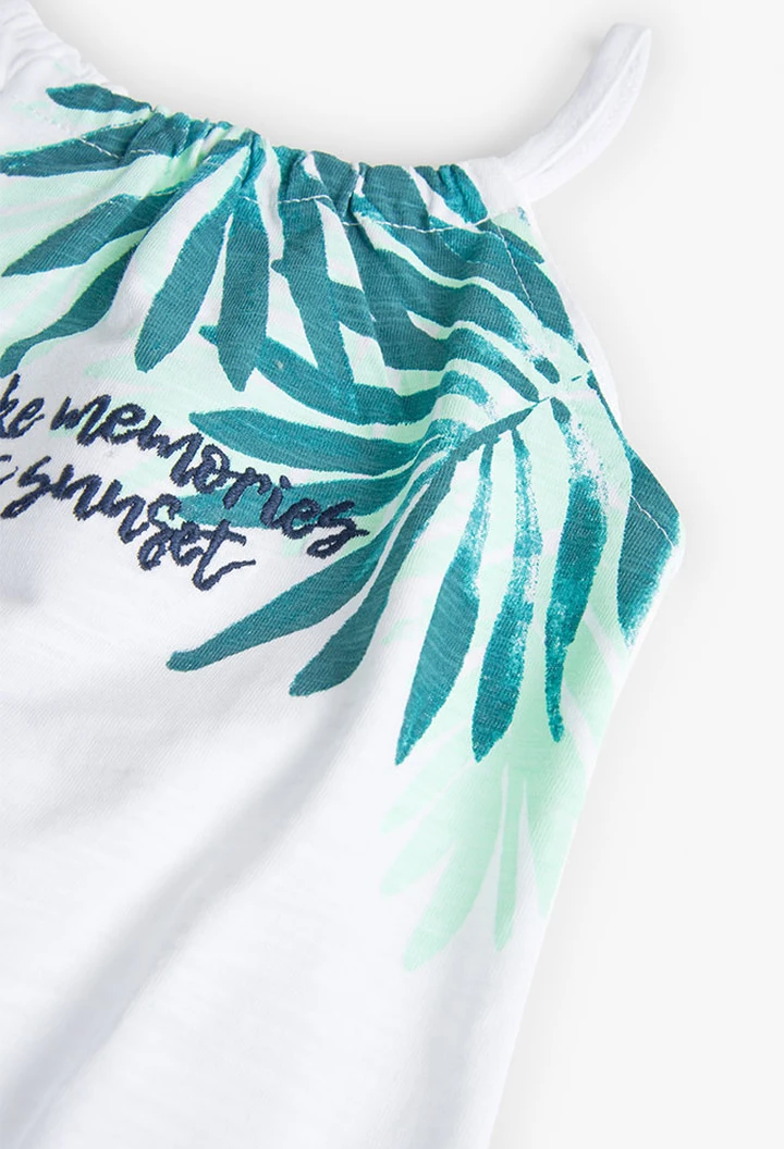 T-shirt tricoté flammé pour fille en blanc