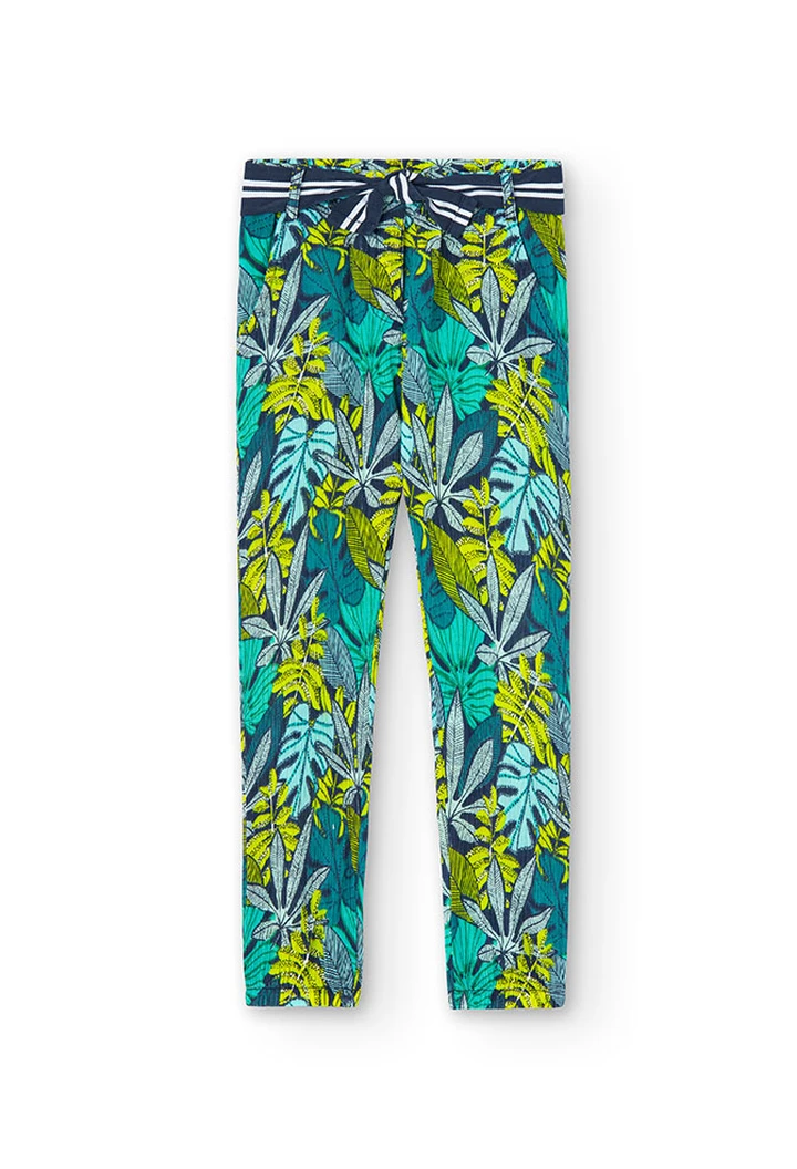 Pantalon bambula imprimé pour fille